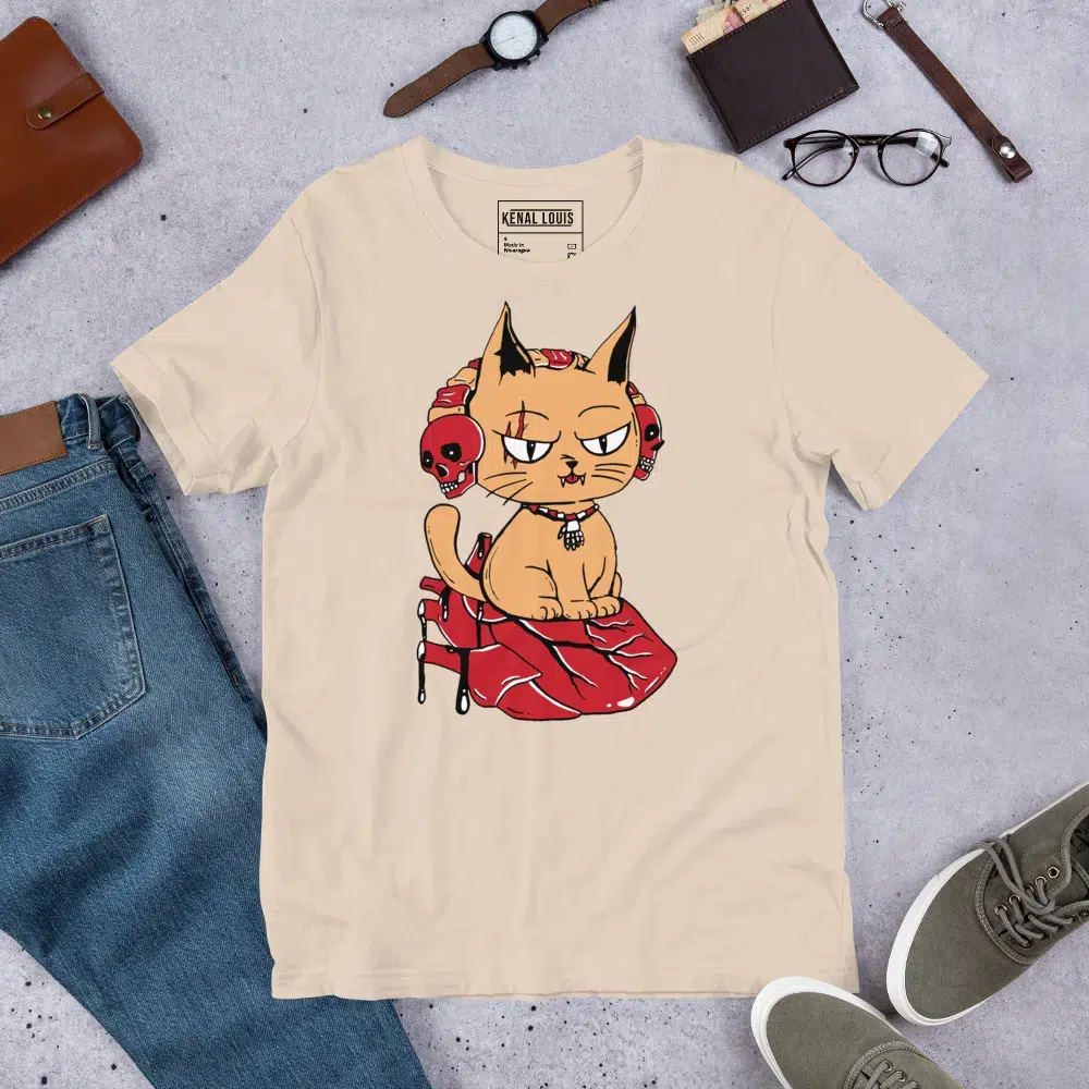 Cat T-Shirt by Artist Kenal Louis