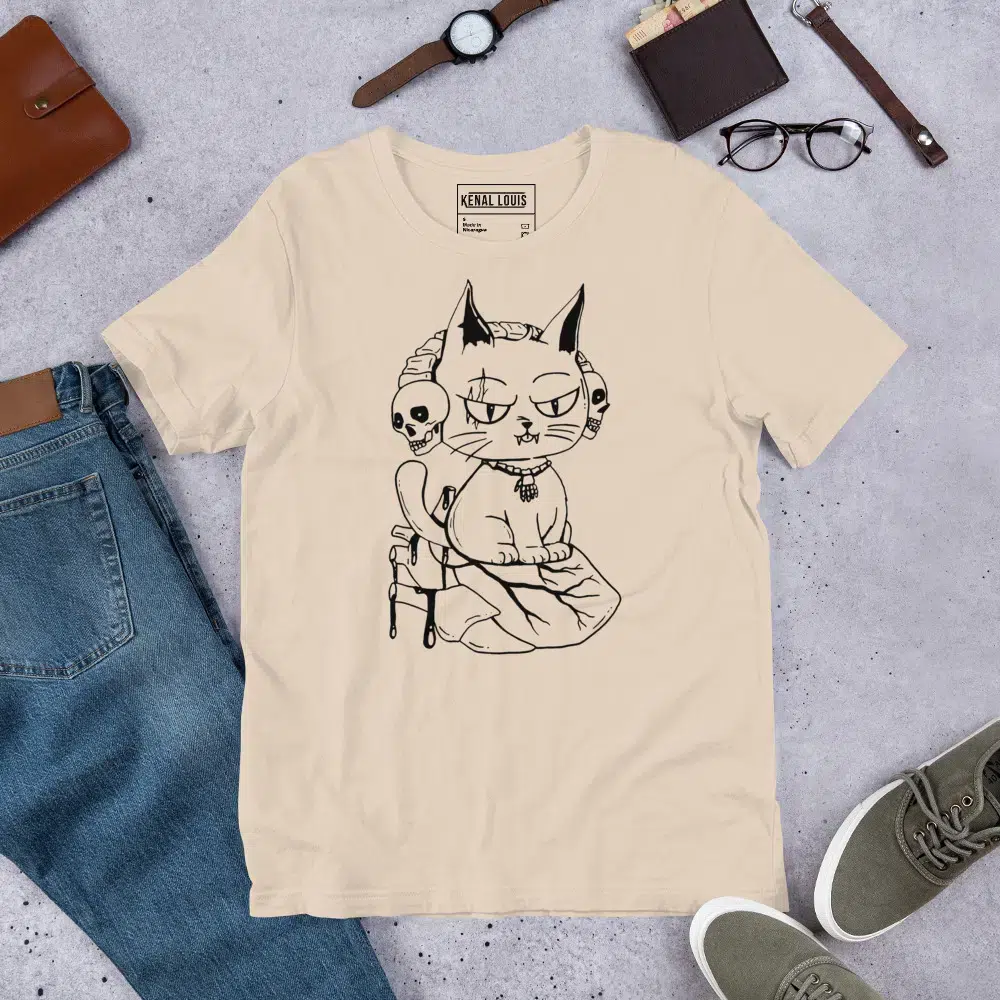 Cat T-Shirt by Artist Kenal Louis