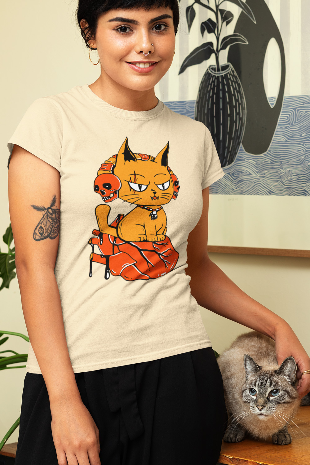 Cat T-Shirt by Artist Kenal Louis