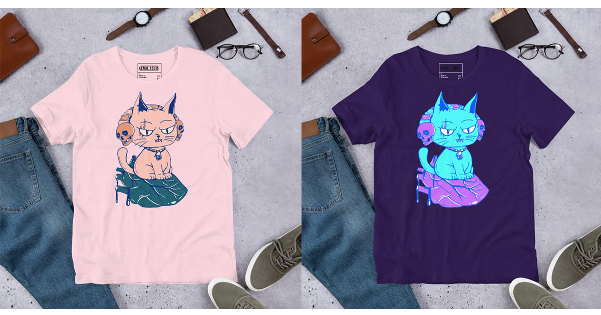 Cat Shirt by Artist Kenal Louis