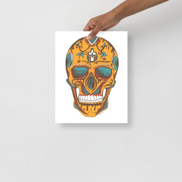 Cafe Day of the Dead Skull Artwork "Los Muertos" Skull Drawing - Image 2