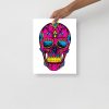 CMYK Pink Day of the Dead Skull Artwork "Los Muertos" Skull Drawing - Image 2