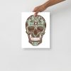 Sage Green Day of the Dead Skull Artwork "Los Muertos" Skull Drawing - Image 2
