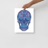 Mountain Blue Day of the Dead Skull Artwork "Los Muertos" Skull Drawing - Image 2