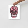 Mauve Rose Day of the Dead Skull Artwork "Los Muertos" Skull Drawing - Image 2