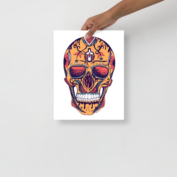 Triadic Day of the Dead Skull Artwork "Los Muertos" Skull Drawing - Image 2