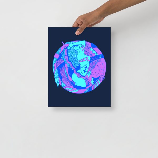Blue Sagittarius Art “Sagittarius Beauty” Sagittarius Drawing - Image 2