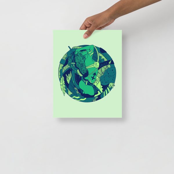 Green Sagittarius Art “Sagittarius Beauty” Sagittarius Drawing - Image 2