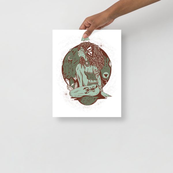 Sage Green Scorpio Art “Scorpio Goddess No. 1” | Scorpio Woman Art - Image 2