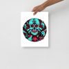 Turquoise Red Skull Artwork "Circle of Humanity" Skull Drawing - Image 2