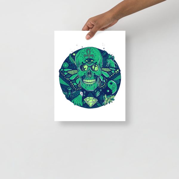Green Skull Artwork "Circle of Humanity" Skull Drawing - Image 2