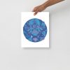 Mountain Blue Skull Artwork "Circle of Humanity" Skull Drawing - Image 2