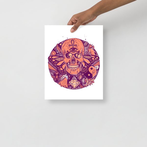 Peach Skull Artwork "Circle of Humanity" Skull Drawing - Image 2