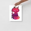 Sunset Cat Drawing “Wicked Cat on a Heart” Cat Art Print - Image 2