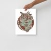Sage Green Heart Drawing “Cosmic Heart” Anatomical Heart Art Print - Image 2