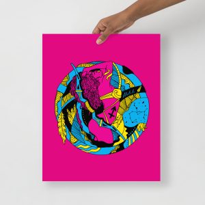 CMYK Pink Sagittarius Art “Sagittarius Beauty” Sagittarius Drawing