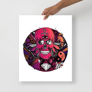 Sunset Skull Artwork "Circle of Humanity" Skull Drawing