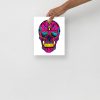 CMYK Pink Day of the Dead Skull Artwork "Los Muertos" Skull Drawing - Image 3