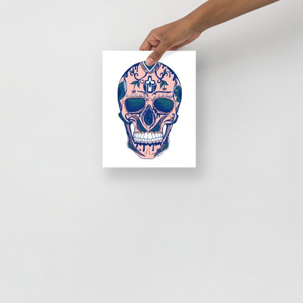 Pink Day of the Dead Skull Artwork "Los Muertos" Skull Drawing - Image 3