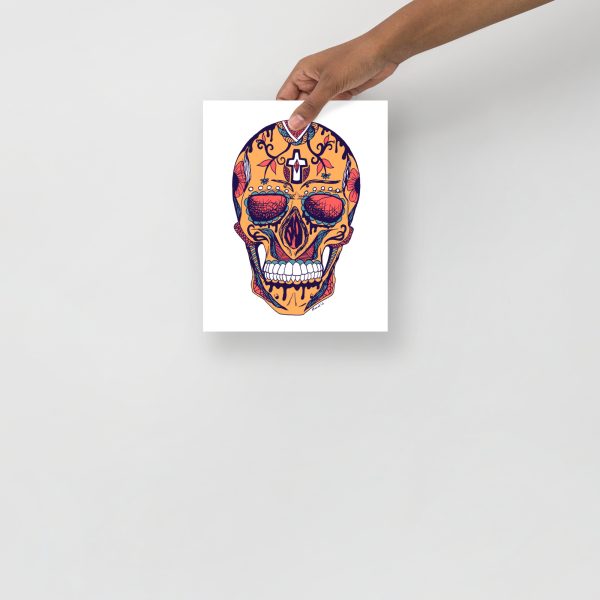 Triadic Day of the Dead Skull Artwork "Los Muertos" Skull Drawing - Image 3