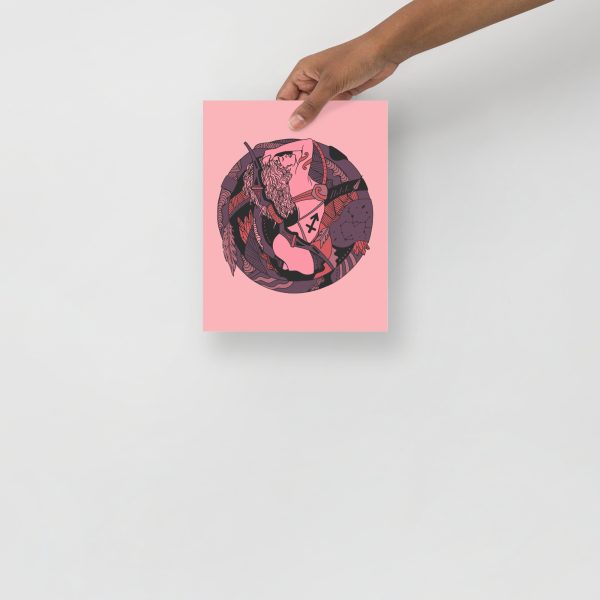 Mauve Rose Sagittarius Art “Sagittarius Beauty” Sagittarius Drawing - Image 3