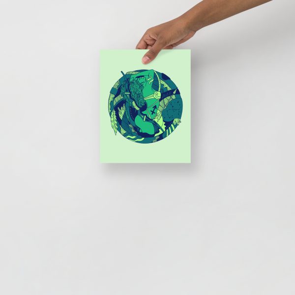 Green Sagittarius Art “Sagittarius Beauty” Sagittarius Drawing - Image 3