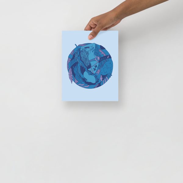 Mountain Blue Sagittarius Art “Sagittarius Beauty” Sagittarius Drawing - Image 3