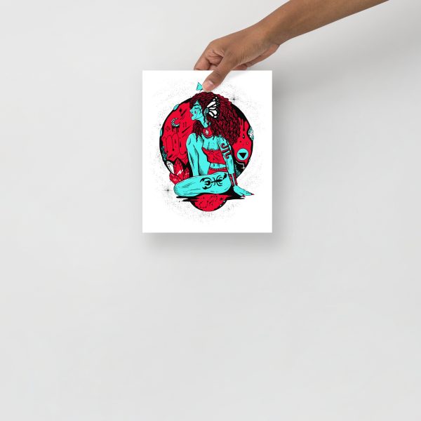 Turquoise Red Scorpio Art “Scorpio Goddess No. 1” | Scorpio Woman Art - Image 3