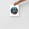 Turquoise Red Skull Artwork "Circle of Humanity" Skull Drawing - Image 3