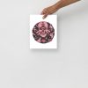 Mauve Rose Skull Artwork "Circle of Humanity" Skull Drawing - Image 3