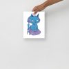 Mountain Blue Cat Drawing “Wicked Cat on a Heart” Cat Art Print - Image 3