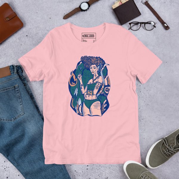 Pink Sagittarius t-shirt with Sagittarius Goddess No 1 graphic in soft cotton fabric