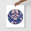 Pink skull artwork print titled Circle of Humanity on matte museum-quality paper
