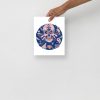 Pink skull artwork print on matte museum-quality paper displayed as minimal wall decor