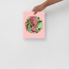 Pink and green Sagittarius art print on matte museum-quality paper for chic home decor