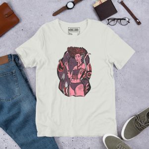 Mauve rose Sagittarius shirt featuring Sagittarius Goddess No 1 design in soft cotton fabric