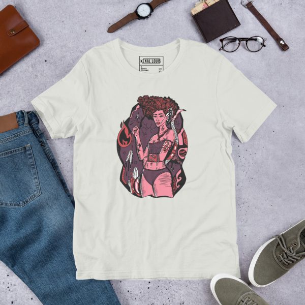 Mauve rose Sagittarius shirt featuring Sagittarius Goddess No 1 design in soft cotton fabric