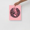 Mauve rose Sagittarius drawing on matte museum-quality paper, a chic minimal wall art print