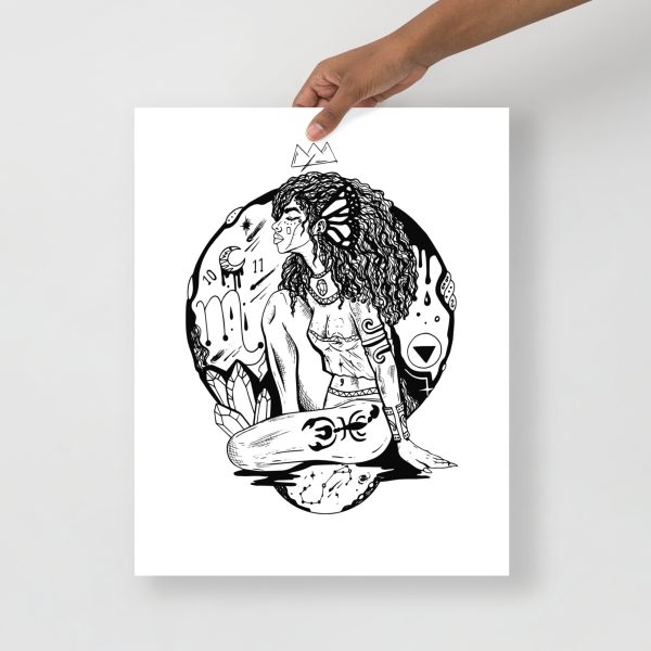 Scorpio goddess art print on matte museum-quality paper for minimal chic decor