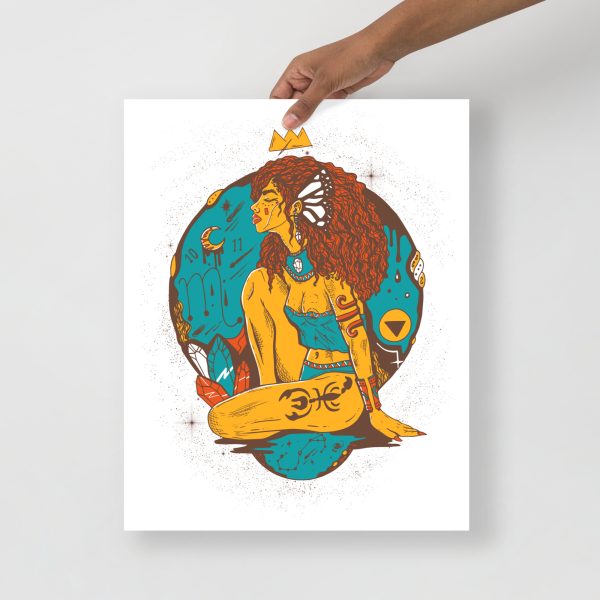 Scorpio goddess art print on matte museum-quality paper for chic wall decor
