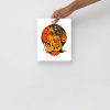 Black and orange Scorpio goddess art print on matte museum-quality paper