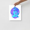 Blue Scorpio goddess art print on matte museum-quality paper for chic wall decor
