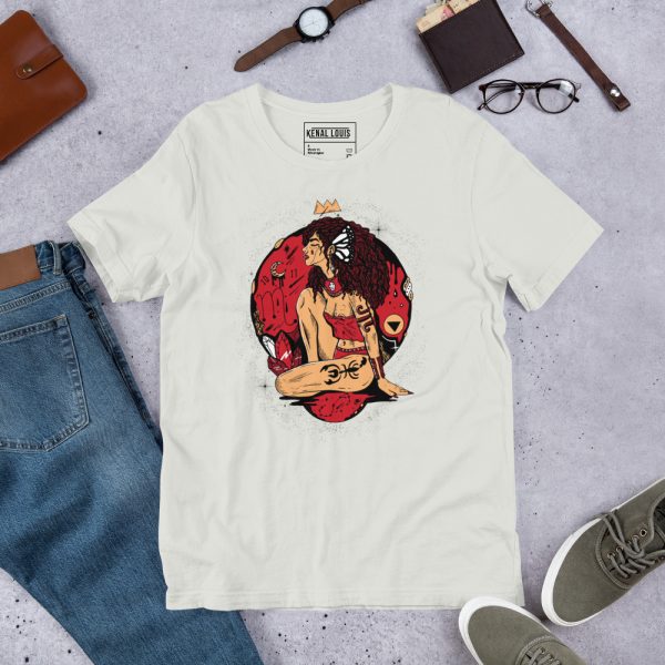 Royal red Scorpio shirt for women featuring Scorpio Goddess No. 1 design