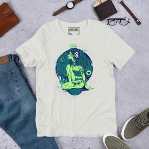 Green Scorpio shirt for women featuring Scorpio Goddess No. 1 design in soft cotton