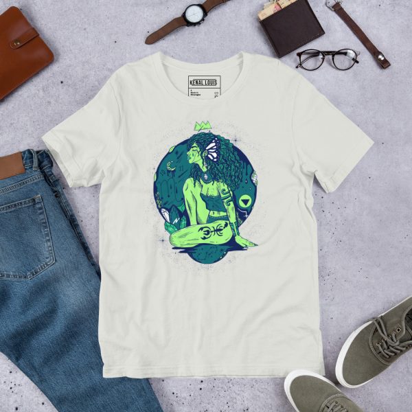Green Scorpio shirt for women featuring Scorpio Goddess No. 1 design in soft cotton