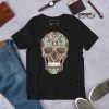 Sage Green Skull Shirt Day of the Dead Skull T-shirt - Image 2