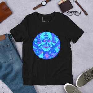 Blue Skull Shirt “Circle of Humanity” Skull T-shirt