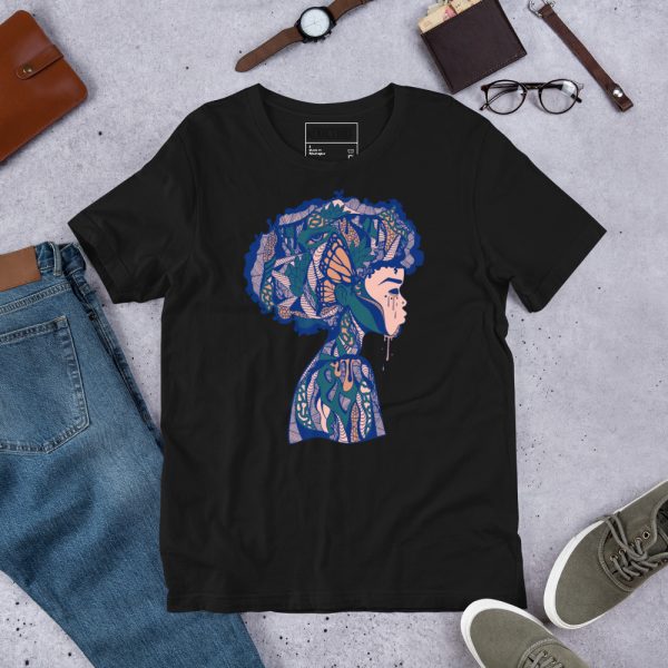 Pink Afrocentric Fashion Tees "Beautiful Mind" Afrocentric Art - Image 2