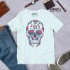 White Rose Skull Shirt Day of the Dead Skull T-shirt - Image 5