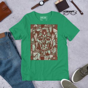 Sage Green Afrocentric Fashion T-shirt – African Mask Art Atok